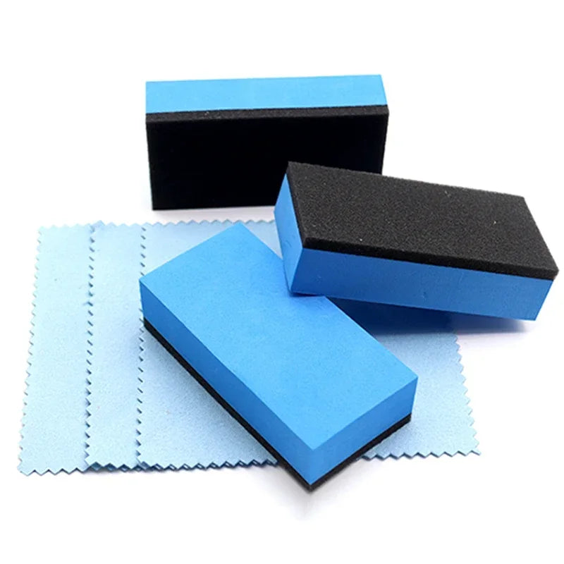 Car Ceramic Coating Sponge Applicator Set for Auto Detailing Nano Wax Pads Polishing Cloths