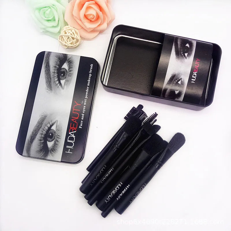 12pcs Makeup Brush Set with Metal Case Soft Fiber Face Brushes