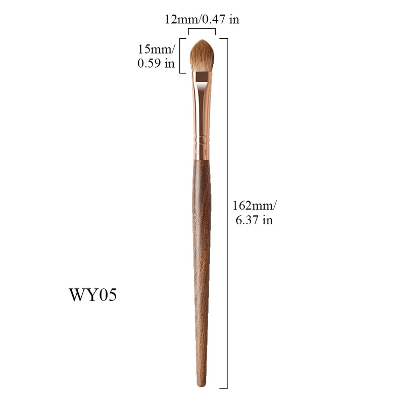 Heart-Shaped Eye Shadow Brush - Natural Sable & Lynx Hair Makeup Tool with Rosewood Handle