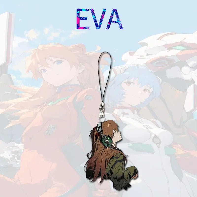 Anime Mobile Phone Chain Keychain - Evangelion School Bag Charms for Men & Women