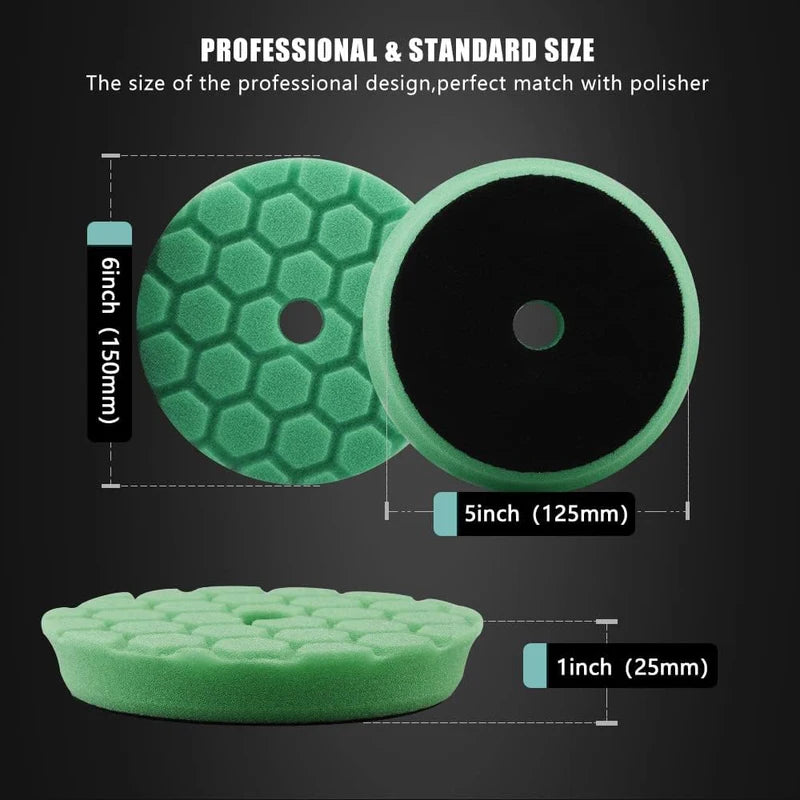 5-Pack Car Polishing Pads Set - Foam Buffing Sponges for Eccentric Machines