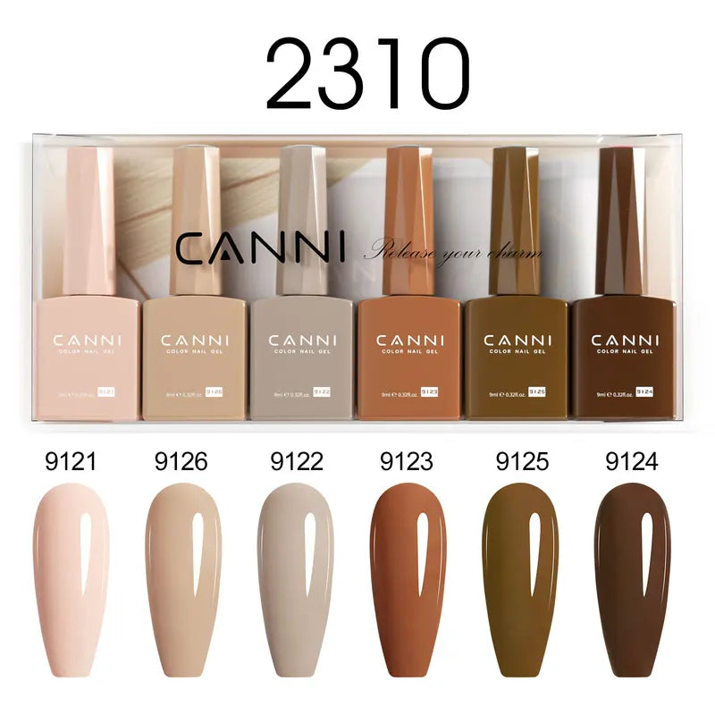 6-Piece HEMA & TPO Free Nail Gel Polish Set - Semi-Permanent UV LED Colors