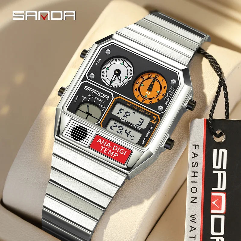 Digital Sports Watch with Multifunctional Features, Thermometer & Stopwatch