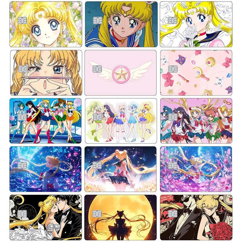 Anime Cartoon Credit Card Skin Stickers Protective Cover Case Self-Adhesive