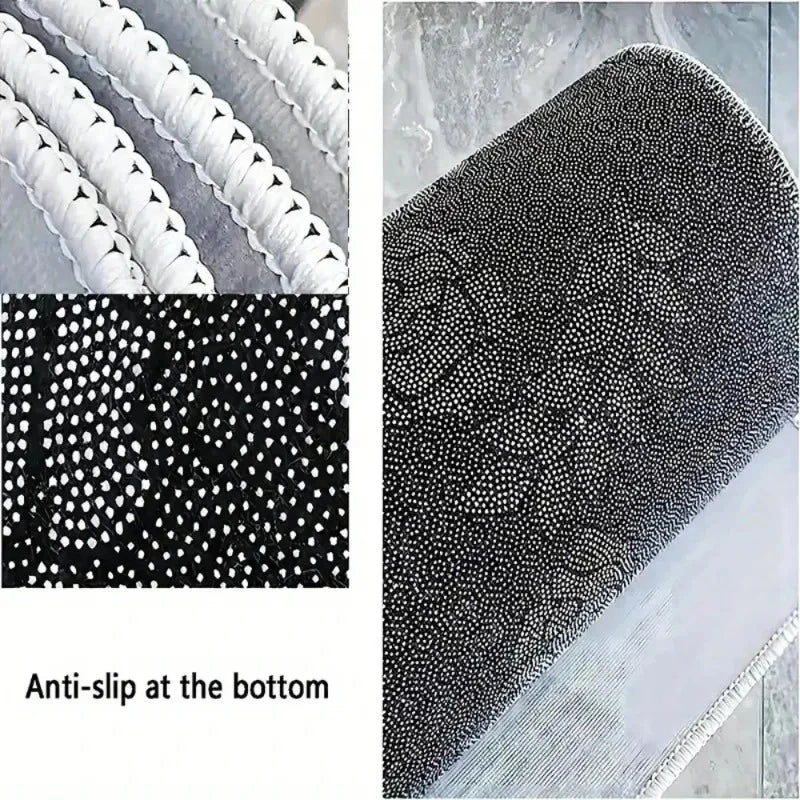 Realistic Garden Style Lawn & Wild Daisy Print Rug Non Slip Indoor Outdoor Mat
