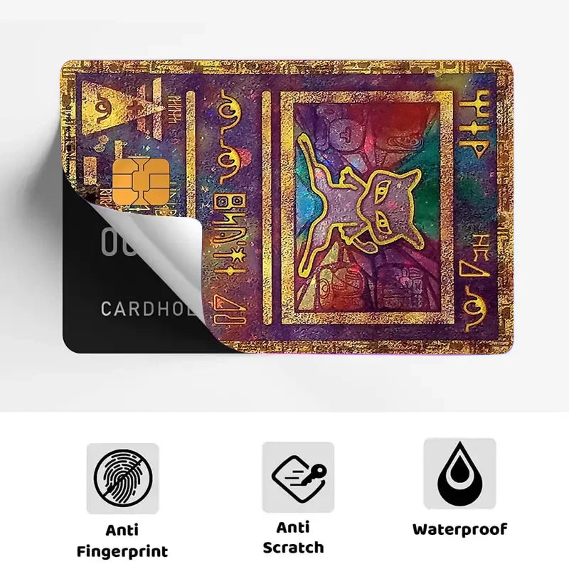 2PCS PVC Credit Card Stickers for Anti-Degaussing Pocket Monsters Mew Series