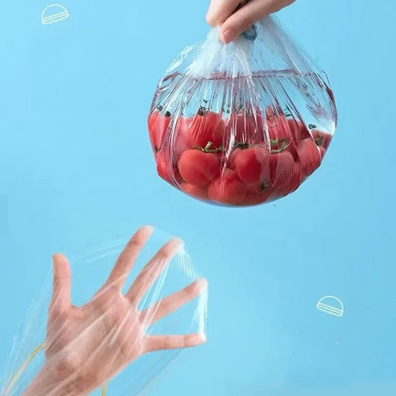 100 Pcs Elastic Food Covers for Bowl & Fruit Storage - Disposable Plastic Lids