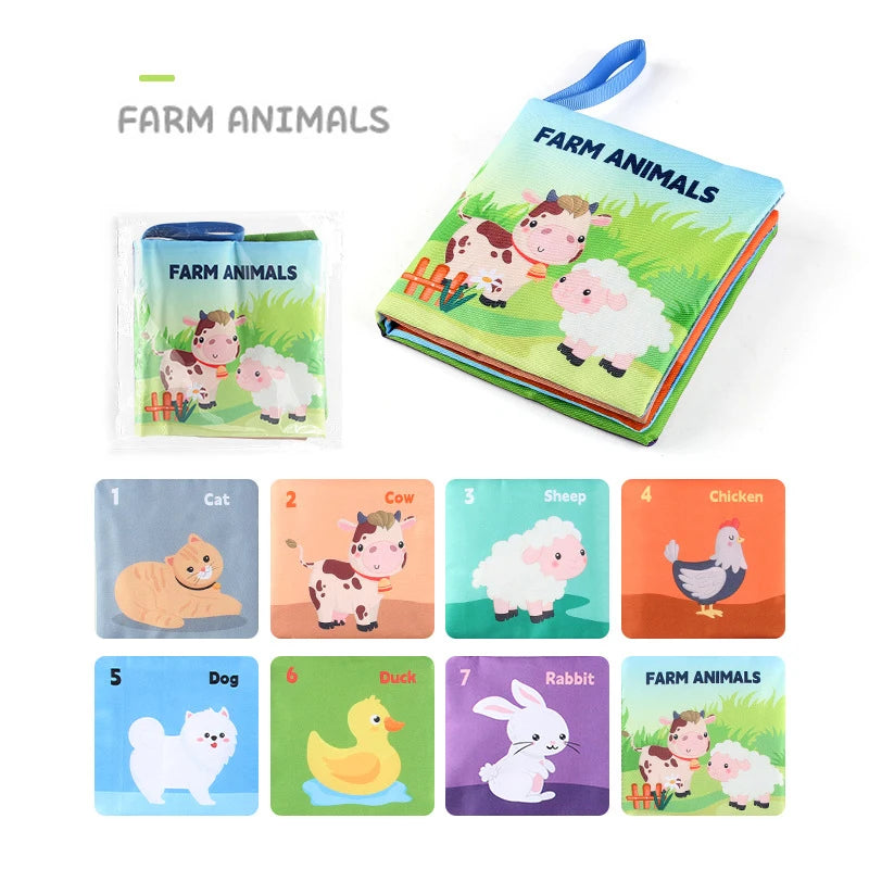 Sensory Baby Cloth Books with 3D Touch & High Contrast Visuals - Montessori Early Learning Toys