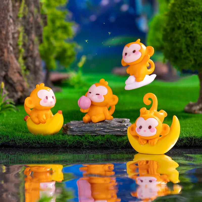Cute Naughty Monkey Animal Miniature Figure for Fairy Garden & Bonsai Decor