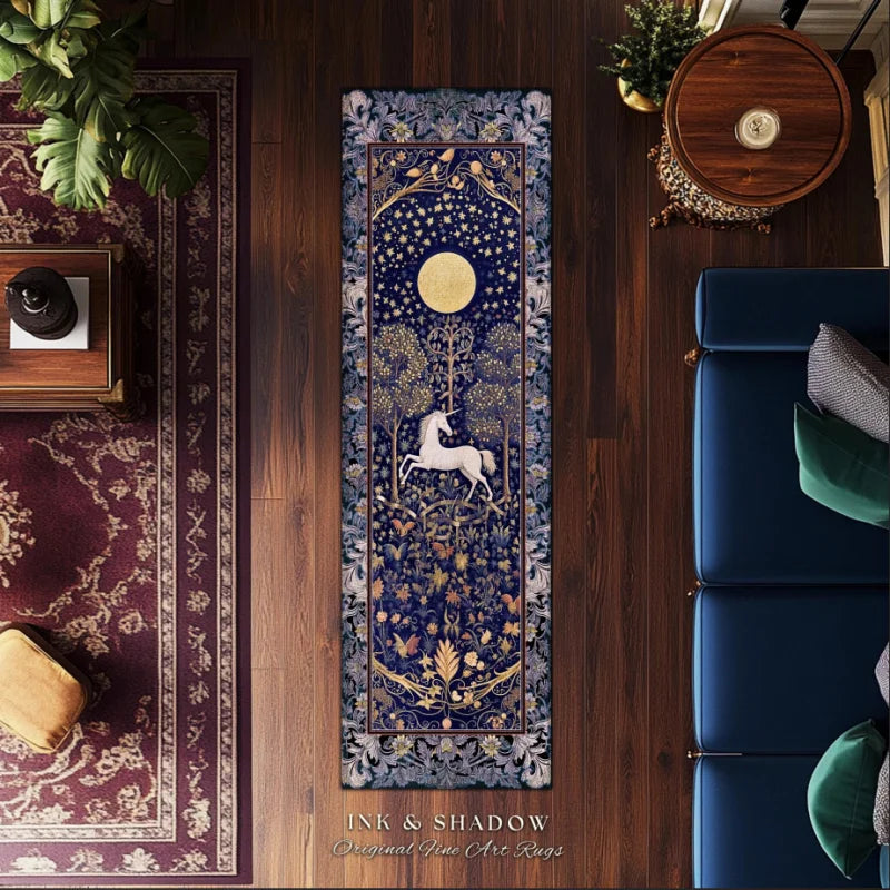 Medieval Style Anti-Slip Floor Runner Carpet for Living Room & Kitchen