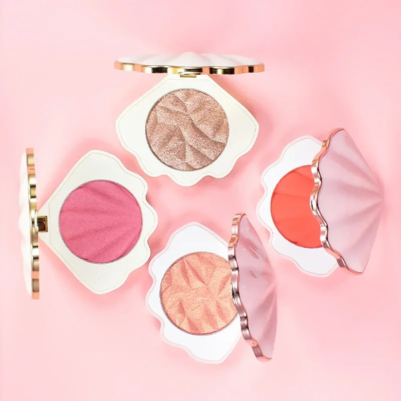 Shell Shape Blush & Bronzer Makeup Powder Set - Multiple Colors