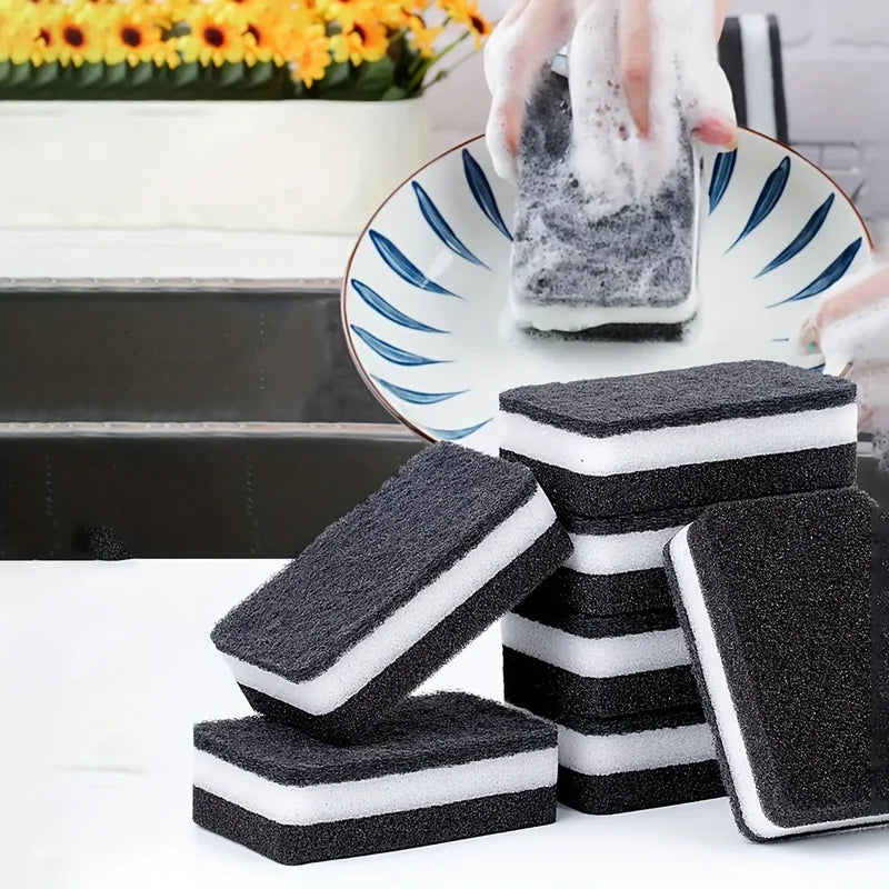 Double-Sided Dishwashing Sponge Stain Remover Kitchen Cleaning Cloth