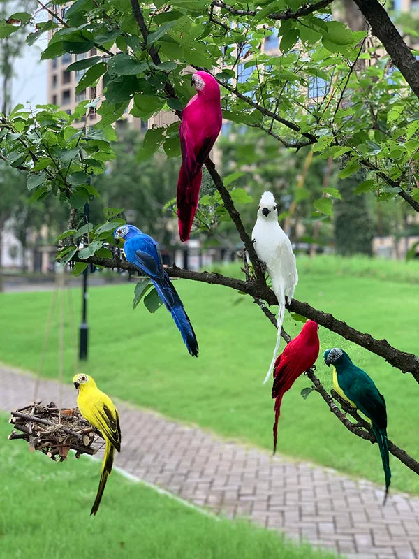 Garden Parrot Decor Lawn Ornament Animal Bird Outdoor Statue Creative Prop
