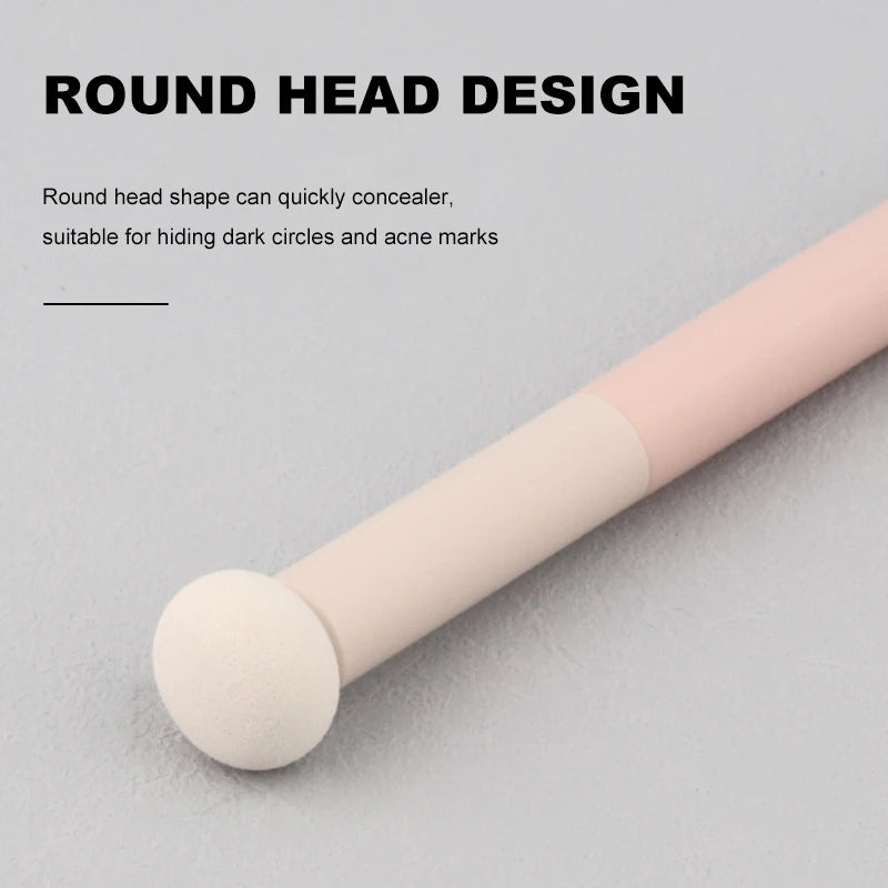 Professional Lip & Concealer Makeup Brush Set - Round Sponge Applicators, Travel Friendly