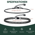 2pcs Men's & Boys Waterproof Stainless Steel Chain Bracelets - Stylish Gift for Dad & Him