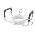 Raised Toilet Seat 3.5 Inch Height, Supports 300 lbs with Handrail