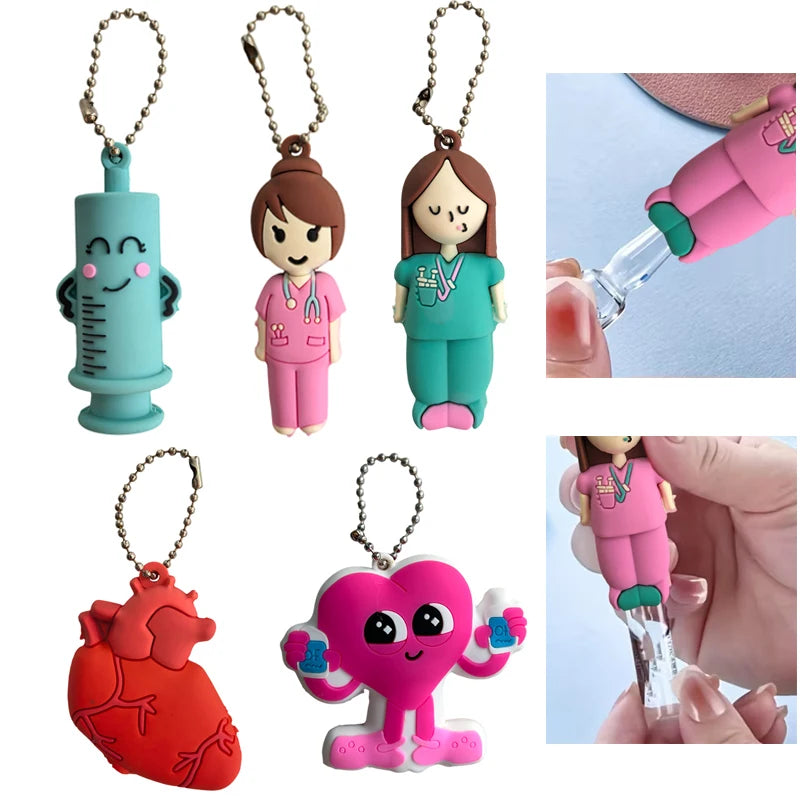 Syringe-Shaped Bottle Opener Keychain - Medical Vial Breaker Tool for Nurses and Doctors