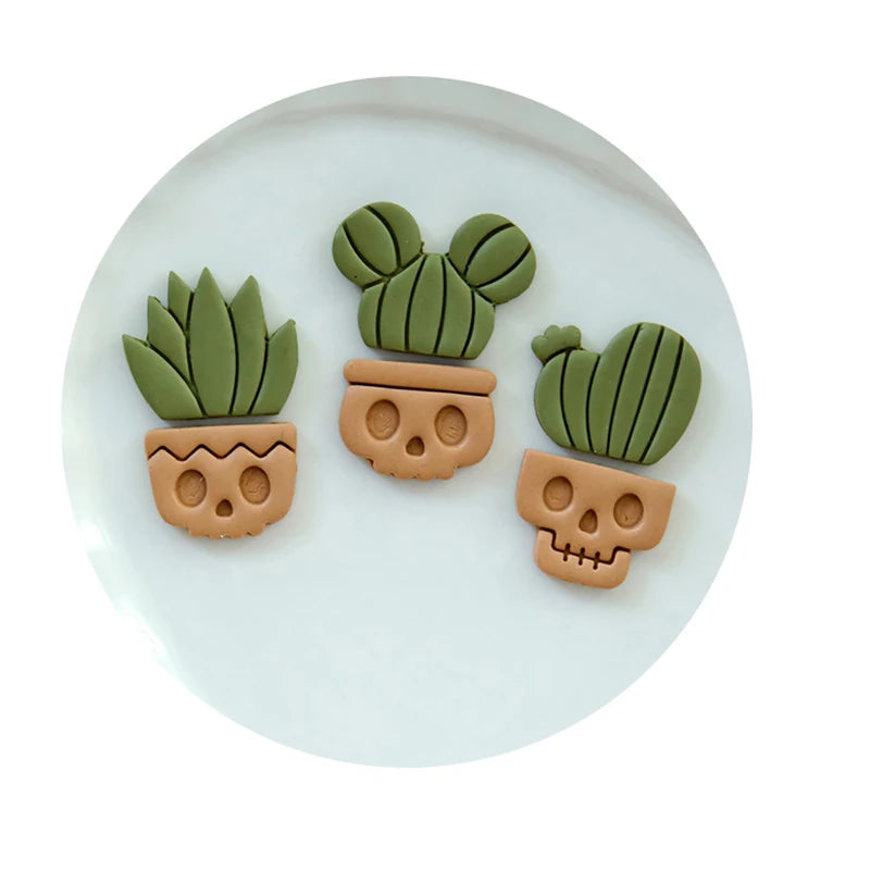 Halloween Skull Cactus Clay Cutter Set for Jewelry & Ornament Making