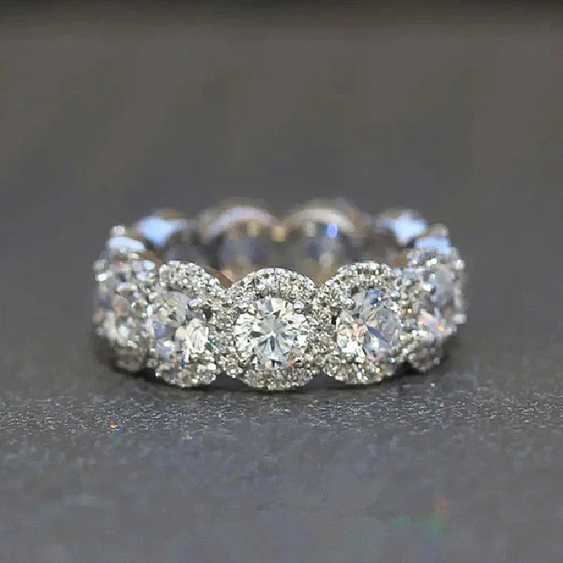 Dazzling Cubic Zirconia Ring for Women Wedding Bridal Jewelry Exquisite Gift