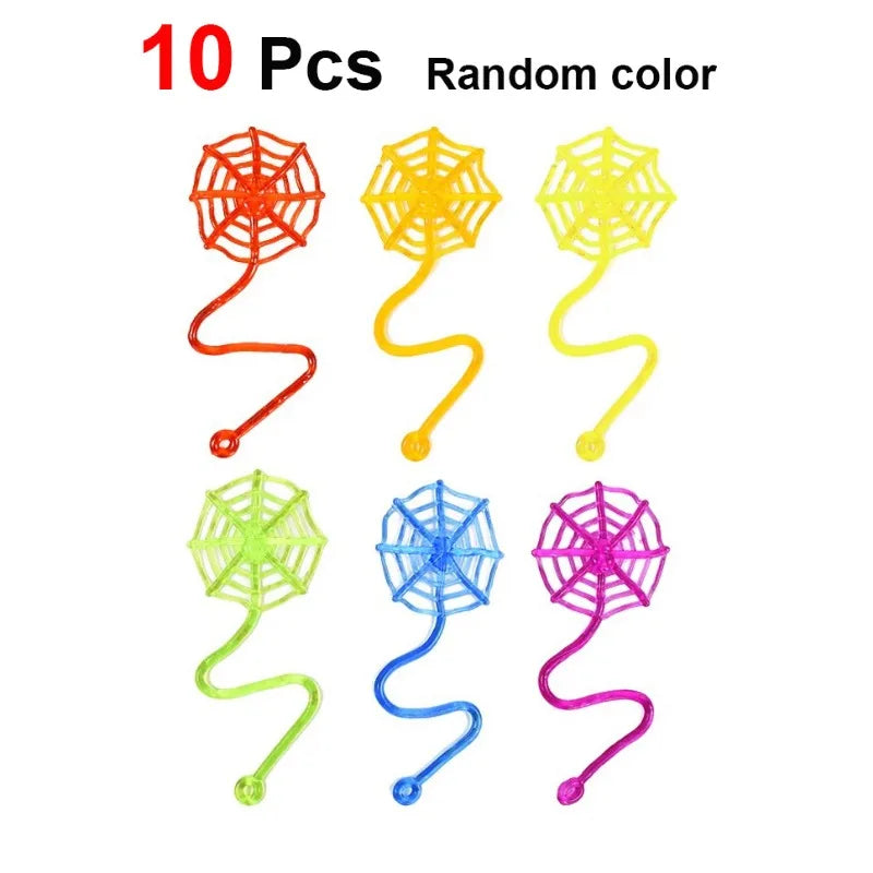 Mini Sticky Spider Web Party Favors - Halloween Carnival Gift Bag Fillers