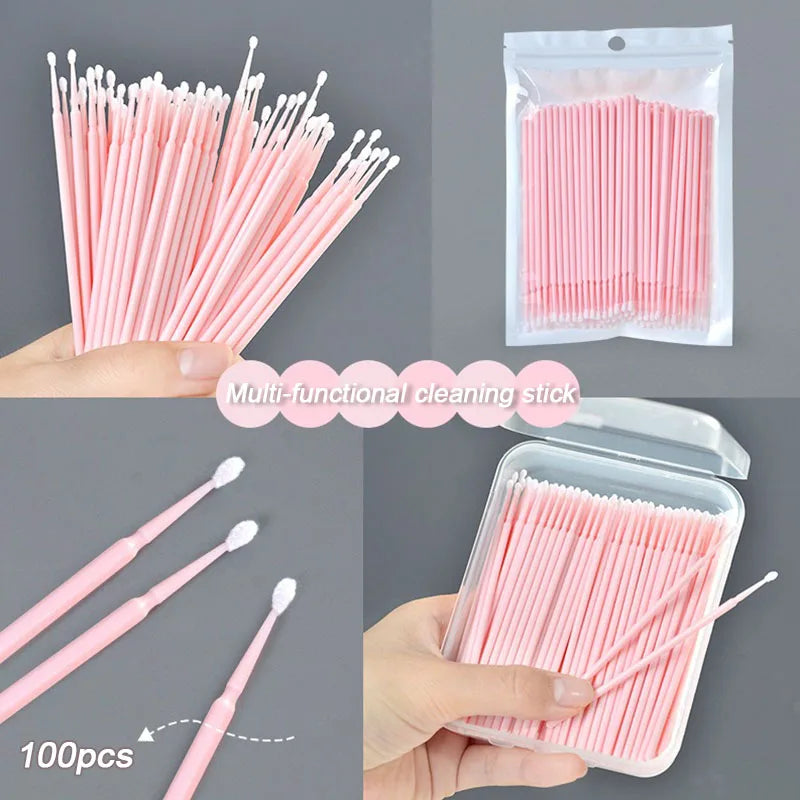Disposable MicroBrush Eyelash Extension Micro Brush Set - Individual Lash Removal Swabs