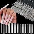 240PC Long Square Nail Tips for Acrylic Nails - Extra Long, 12 Sizes, Clear