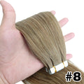 Straight Tape-In Hair Extensions - Brazilian Human Hair, Natural Color