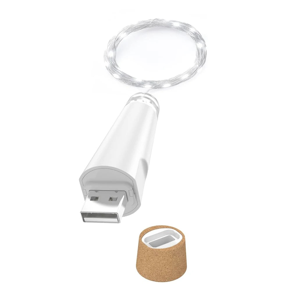 Rechargeable LED Cork Bottle String Lights for Home Party Wedding Christmas