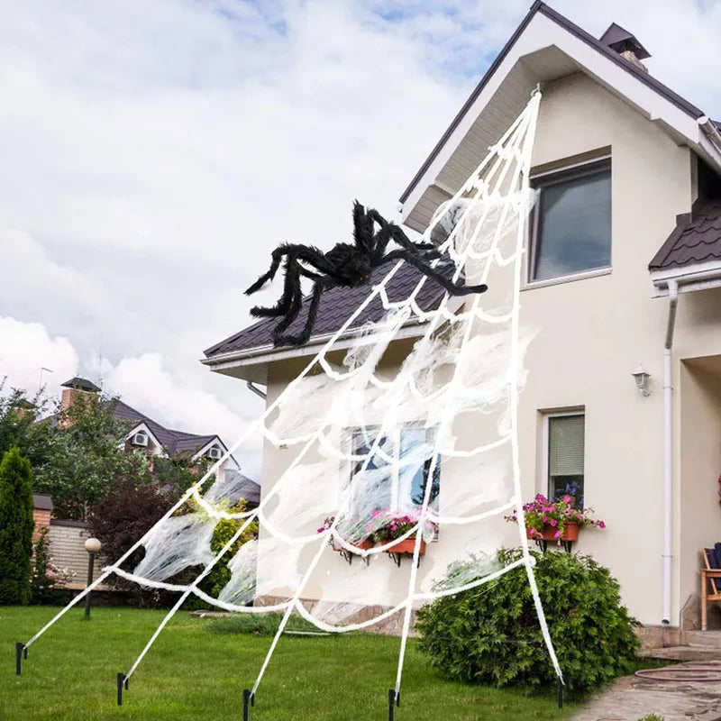 Large 5m Halloween Spider Web Decor for Haunted Outdoor Yard Props
