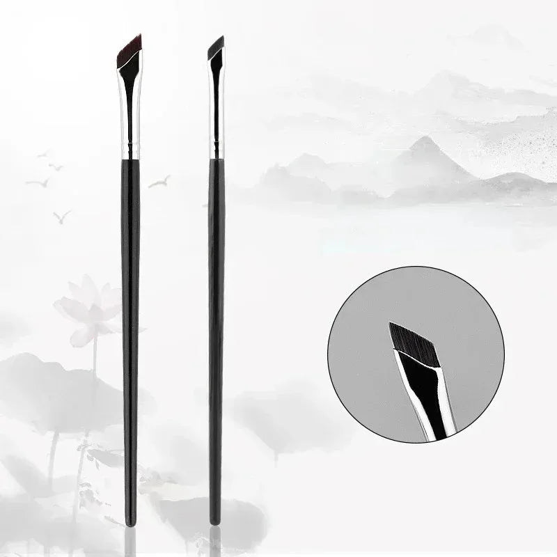 Eyeliner & Eyebrow Makeup Brush Set - Precise Fine Angle Flat Detail Tools