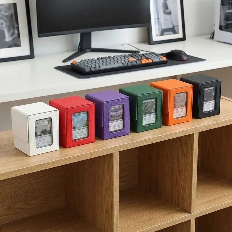 PU Card Storage Box with Magnetic Closure Moisture-Proof Collection Box
