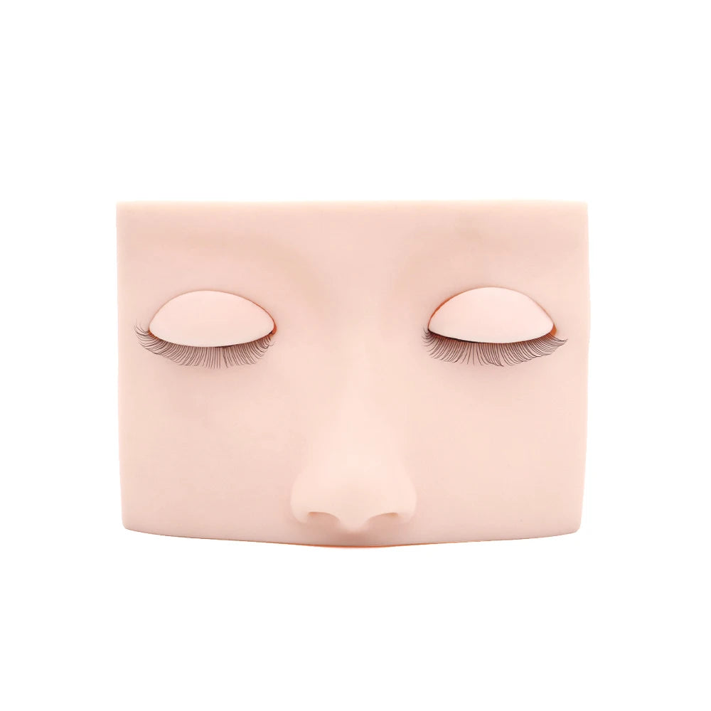 Eyelash Extension Practice Mannequin Head Kit with Removable Eyelids - Silicone Cosmetic Model for Lash Grafting Training