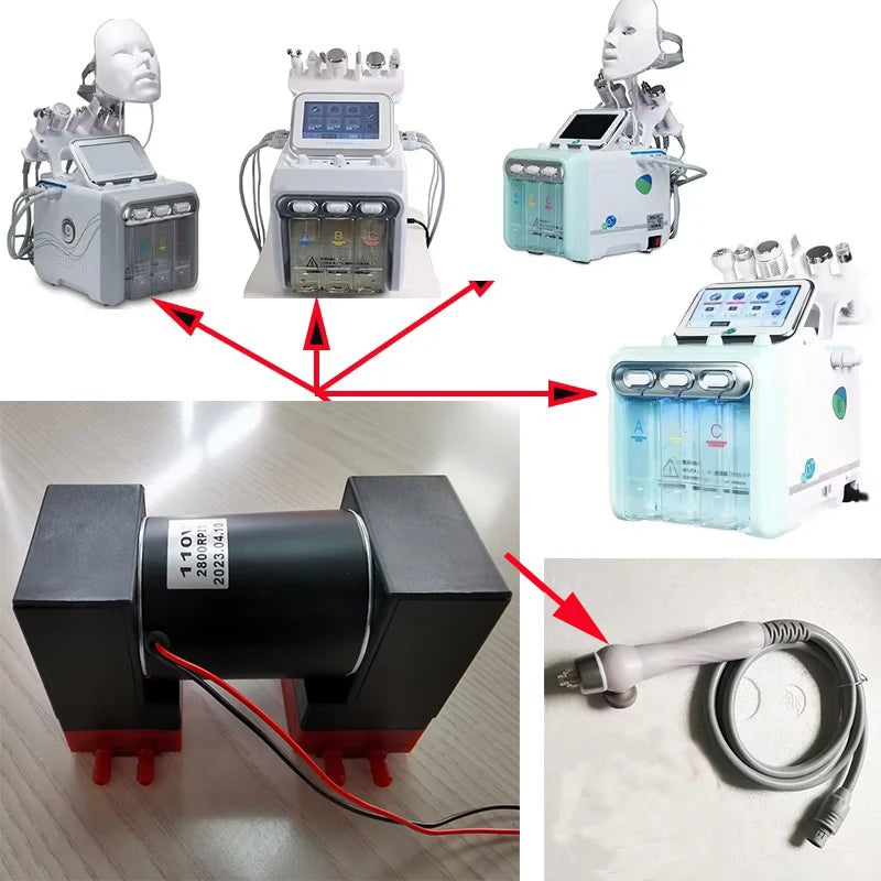 12V Hydro Dermabrasion Water Spray Pump with Dermabrasion Sponge for Facial Machines