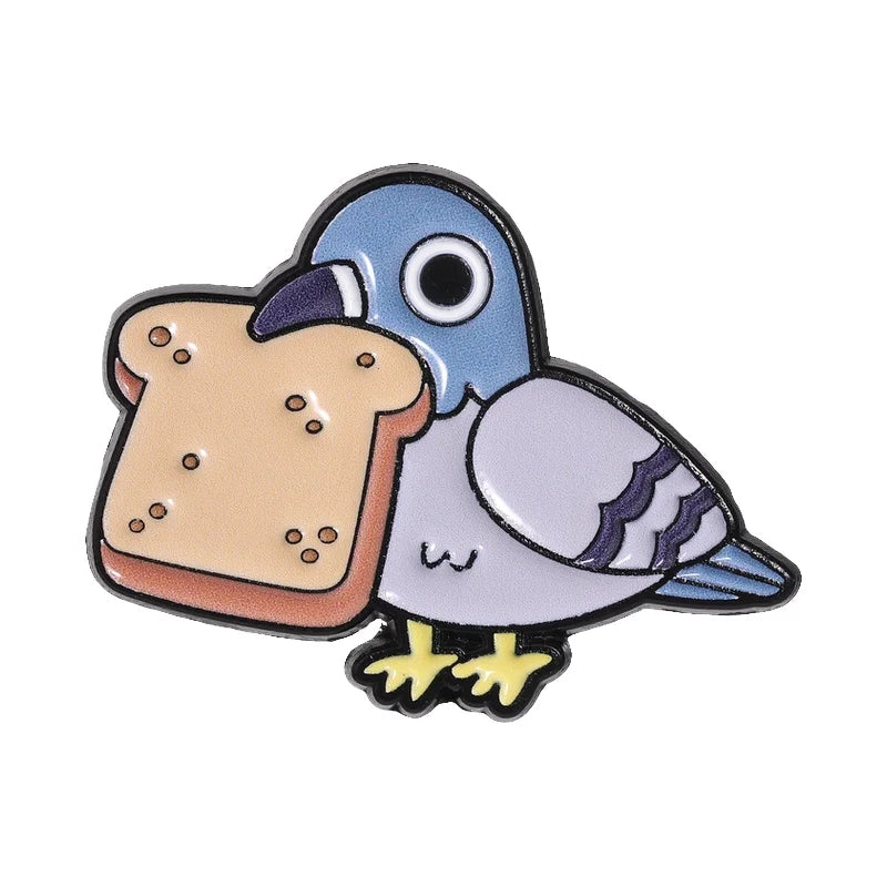 Cute Pigeon Enamel Pin - Cartoon Animal Brooch for Backpack & Clothes