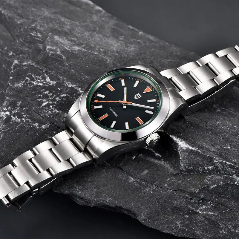 Luxury Automatic Mechanical Wristwatch for Men - Green Glass AR Sapphire Crystal