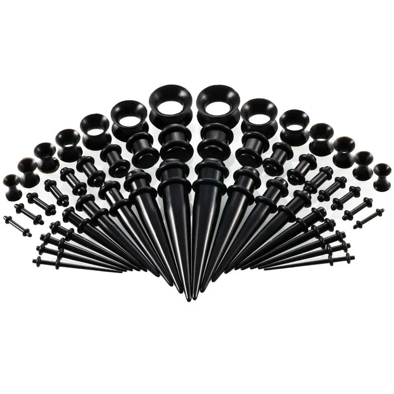 Acrylic Ear Piercing & Stretching Kit with Tapers and Expanders – Multiple Colors