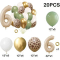 Jungle Latex Balloon Set with Number 0-9 for Birthday & Baby Shower Parties