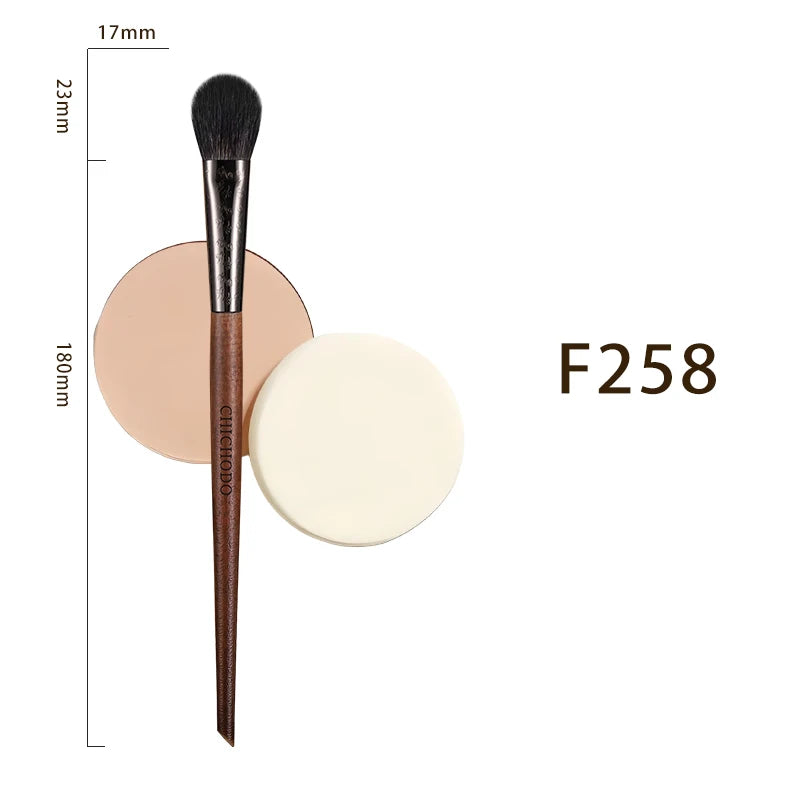 Professional Animal Hair Makeup Brush Set for Highlight Sculpting Powder - Soft Goat Hair