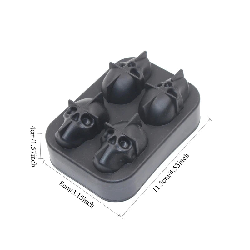 10-Grid Skull Ice Cube Mold for Halloween Kitchen Baking Reusable Silicone DIY Tool