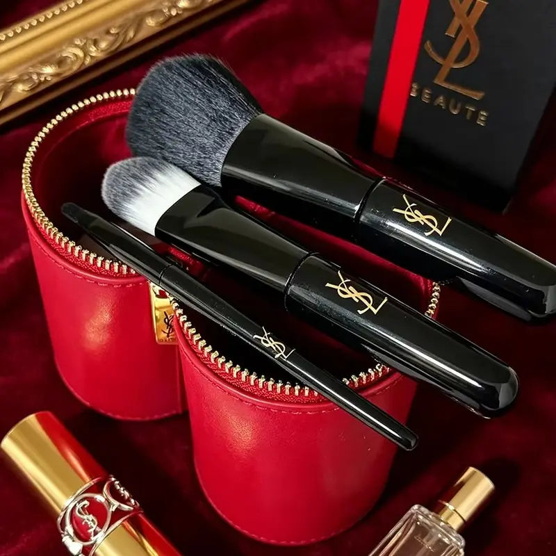 Travel Makeup Brush Organizer Bag - Multifunctional Cosmetic Storage Case for Women