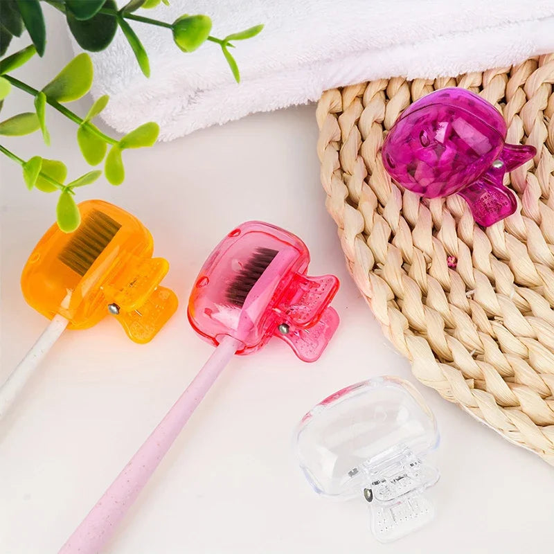 Travel Toothbrush Head Covers 4PCS Toothbrush Protector Caps Portable Plastic Case