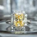 Elegant Women's Square Crystal Zirconia Ring - Wedding, Party & Fashion Jewelry