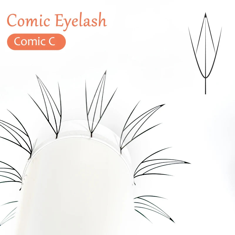 Lightweight Manga False Eyelashes Premade Fans for Makeup - Multiple Variants