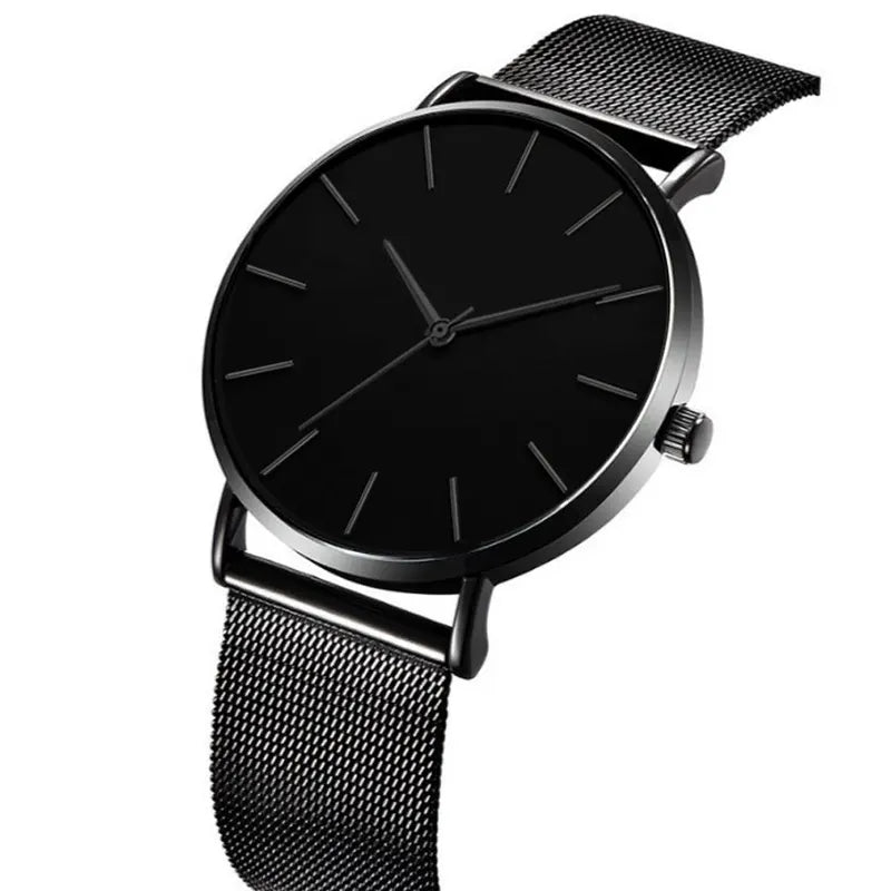 Minimalist Ultra-Thin Couple Mesh Watch Set - Fashionable Men's & Women's Quartz Watches