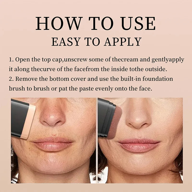 Full Coverage Waterproof Foundation Stick - Oil-Control Face Base for Velvet Makeup