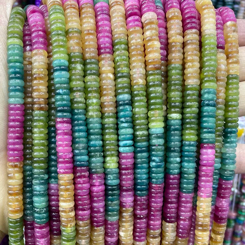 Natural Stone Flat Rondelle Beads for Jewelry Making - Abacus Spacer Beads