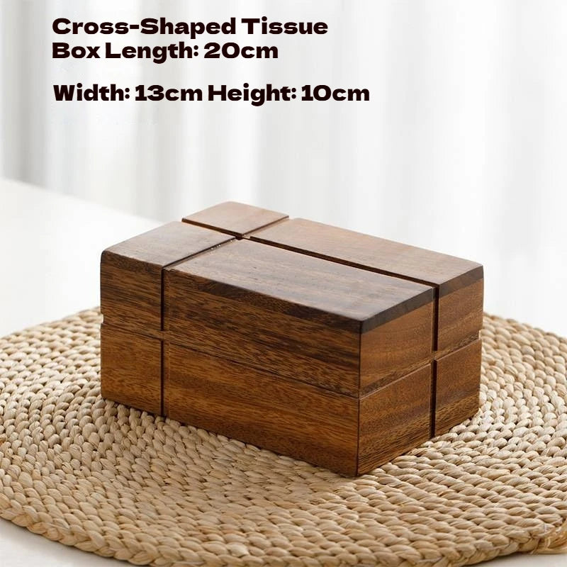 Luxury Wooden Tissue Box Cover - Premium Walnut Napkin Holder for Home & Desk