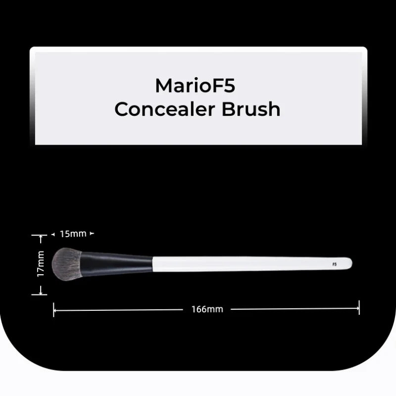 Concealer Makeup Brush with Sloped Round Tip for Liquids and Creams