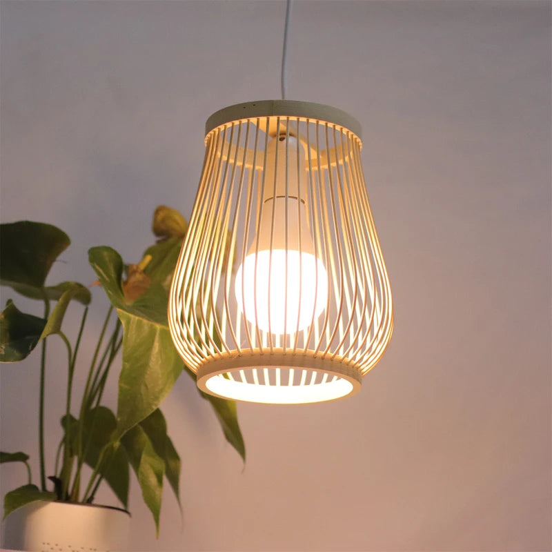 Handmade Woven Bamboo Pendant Light with E27 Socket for Home & Hospitality Decor