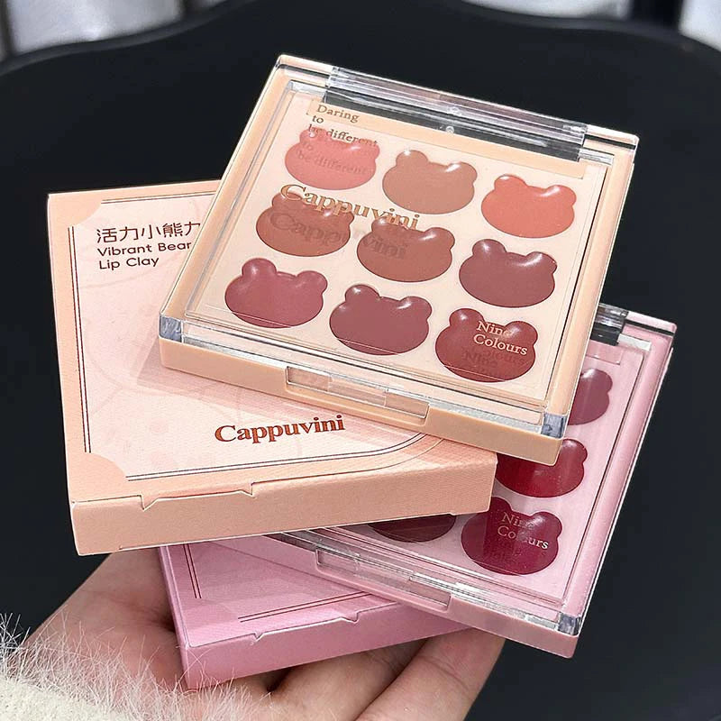 Velvet Lip Mousse - Matte & Natural Finish, Long-Lasting Non-Drying Lipstick with Bear Design